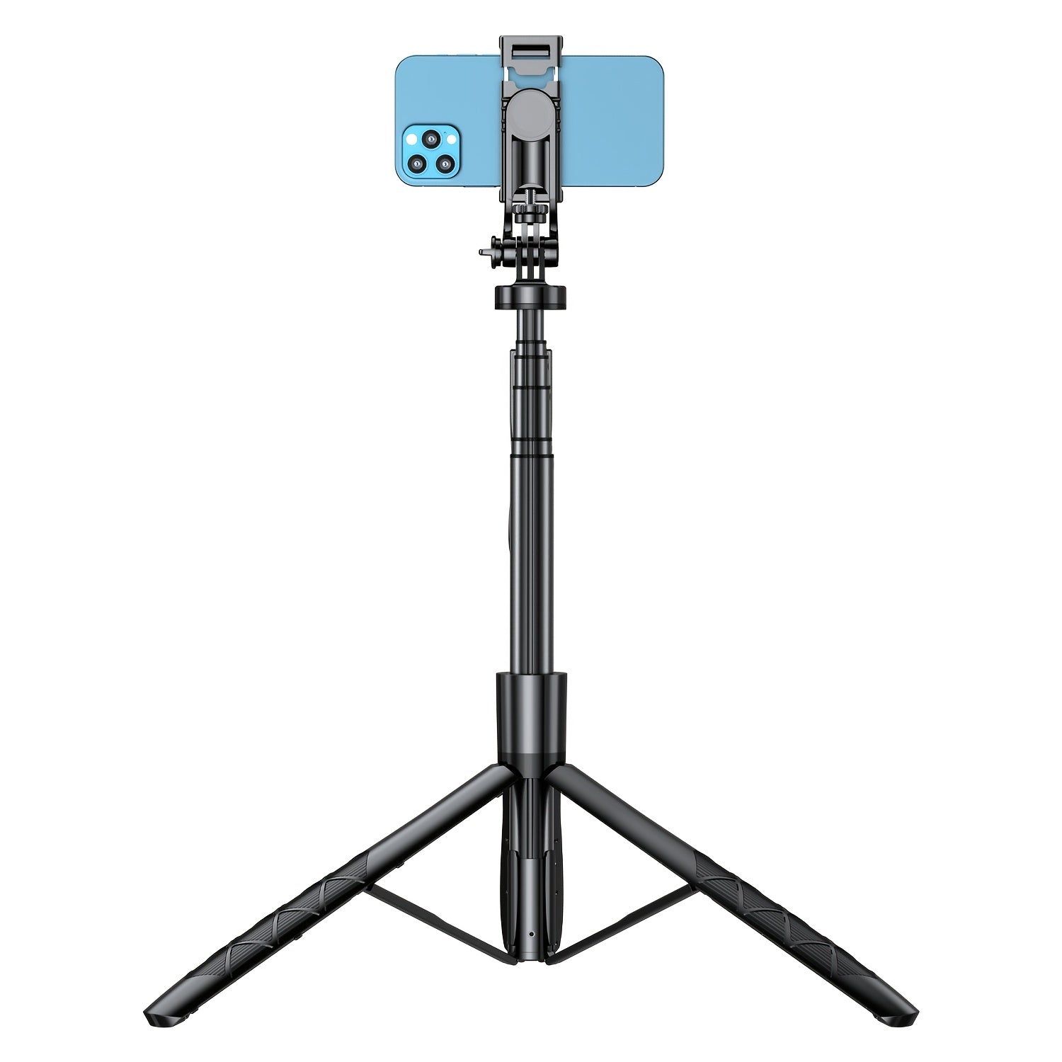 Extendable 61-inch selfie stick tripod for smartphones, featuring adjustable length and sturdy tripod base for stable photos.