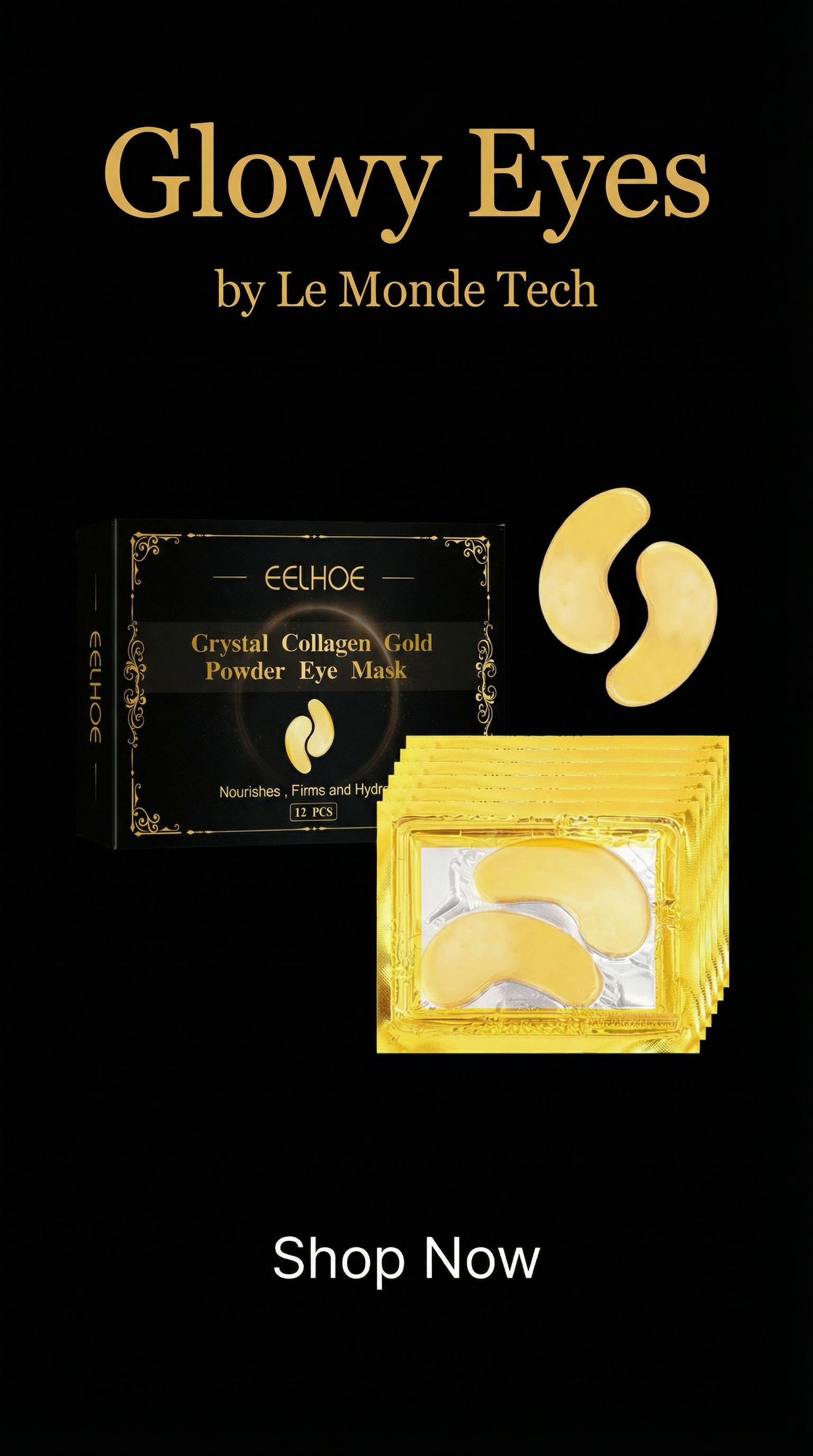 EELHOE Collagen Gold Eye Mask Firming Eye Patches For Dark Circles And Puffy Eyes
