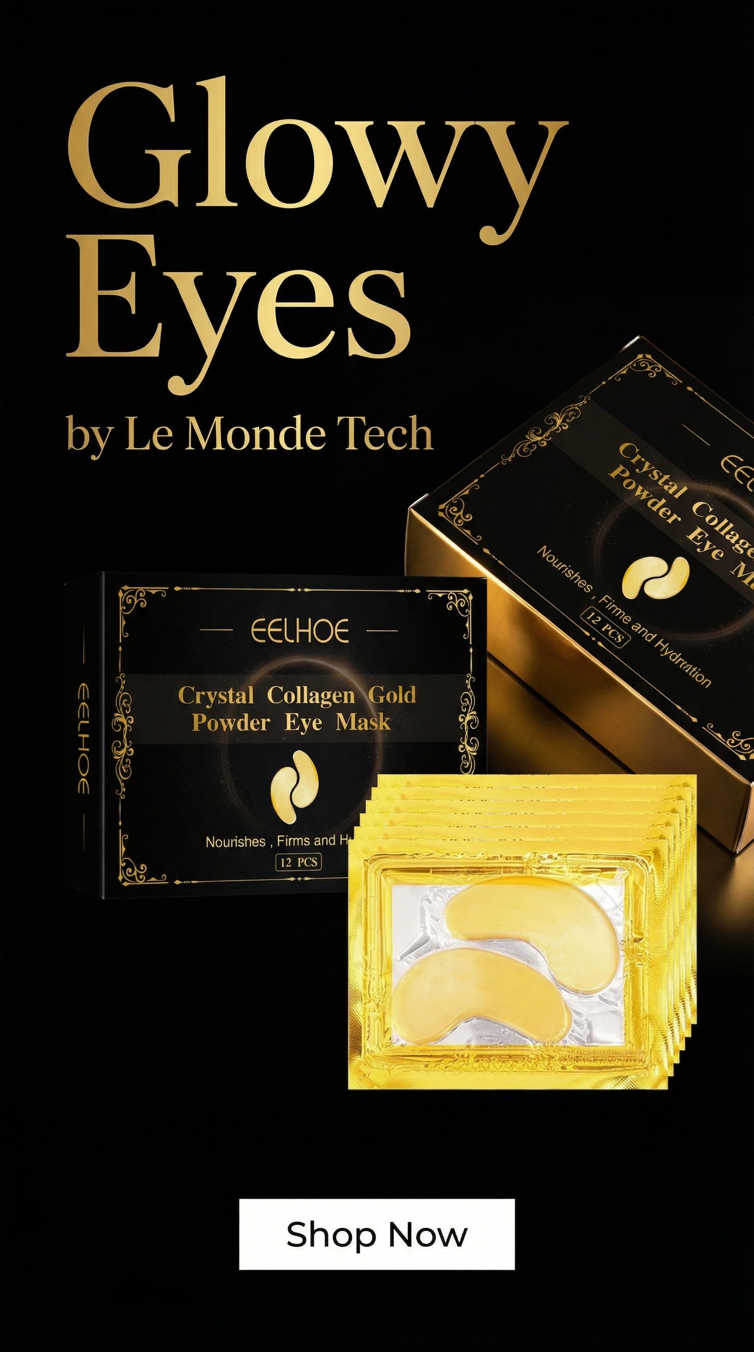 EELHOE Collagen Gold Eye Mask Firming Eye Patches For Dark Circles And Puffy Eyes