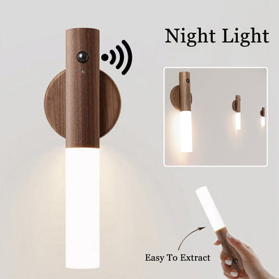 Le Monde Tech Auto LED USB Magnetic Wireless Night Light Corridors Wood Finish