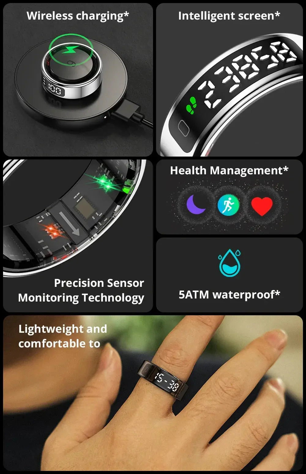 COLMI Smart Ring for Health Tracking with Fitness Monitor