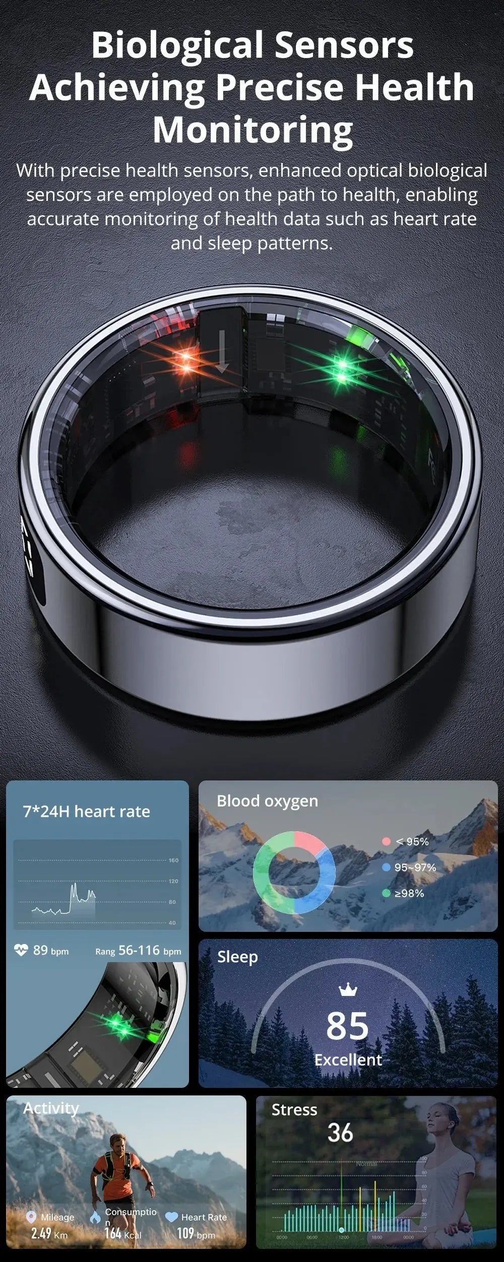 COLMI Smart Ring for Health Tracking with Fitness Monitor
