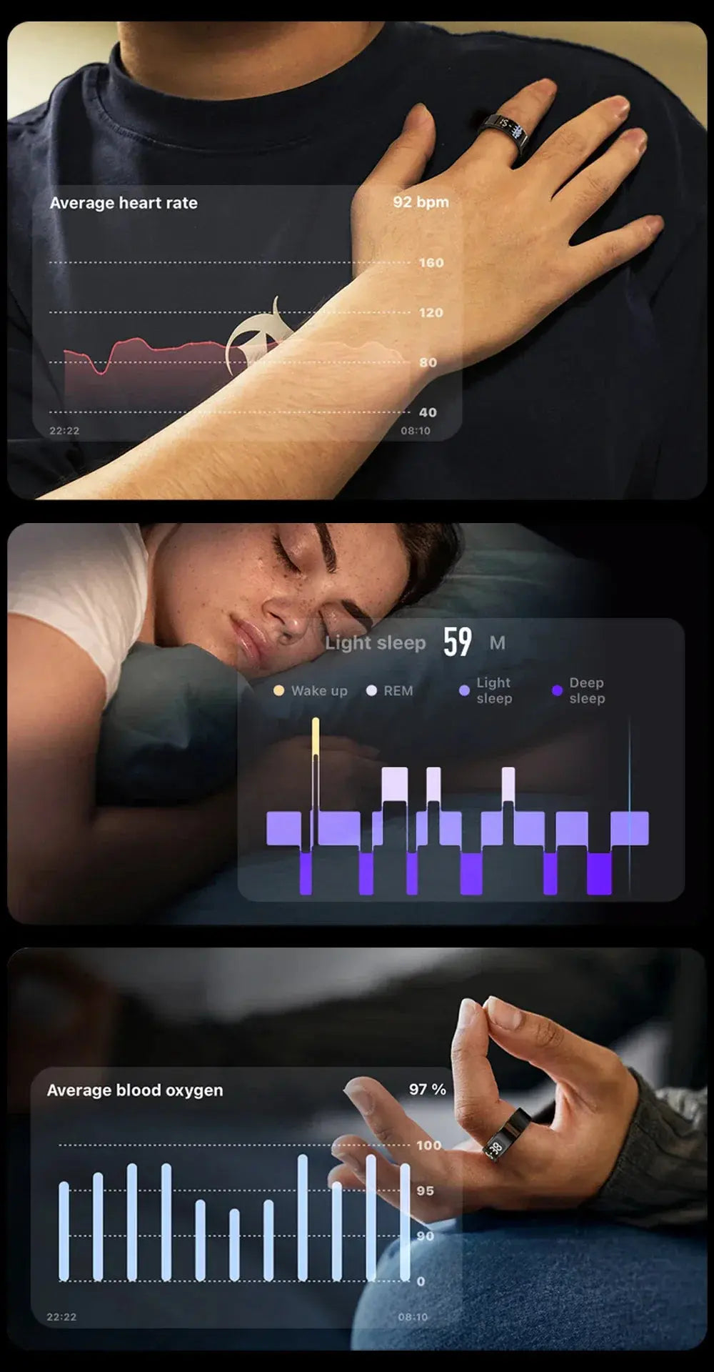 COLMI Smart Ring for Health Tracking with Fitness Monitor