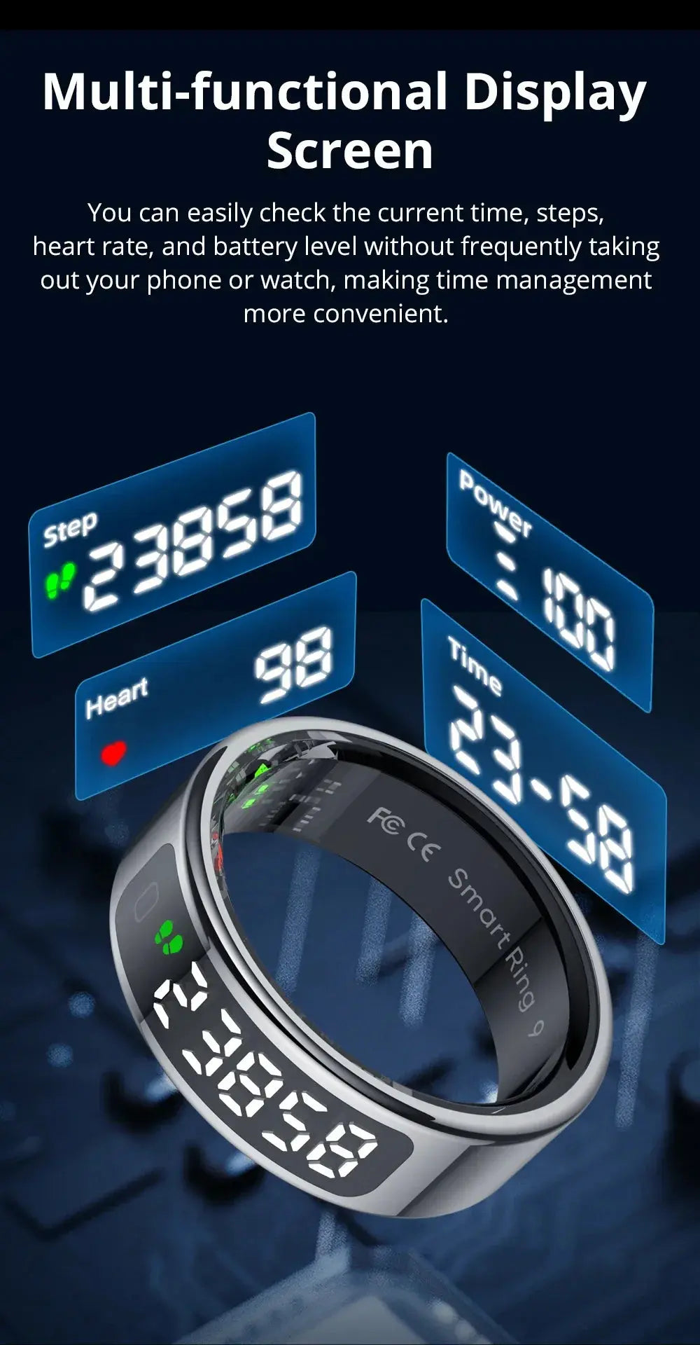 COLMI Smart Ring for Health Tracking with Fitness Monitor