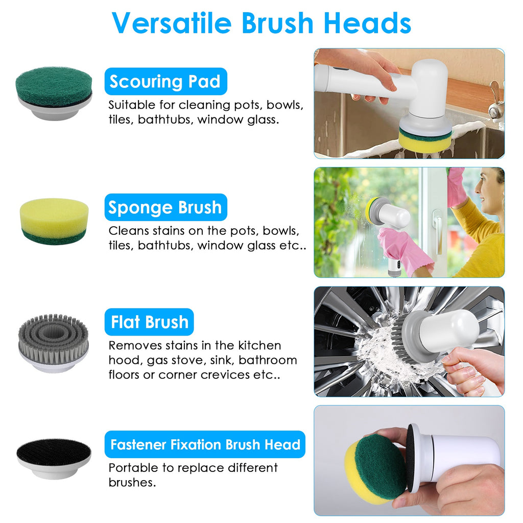 Le Monde Tech Electric Cleaning Brush Rechargeable White