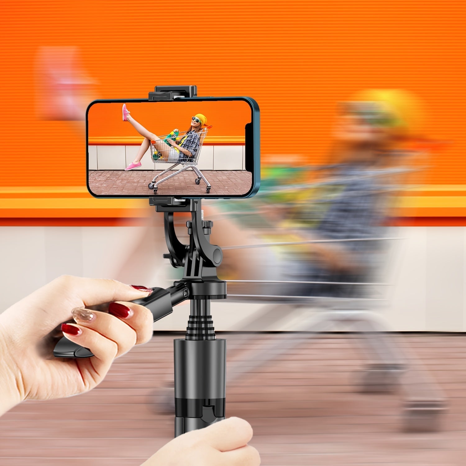 Extendable 61-inch selfie stick tripod for smartphones and cameras, featuring adjustable height and portable design for easy photography.